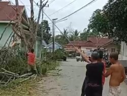 Pemdes Lampenai Bersihkan Jalan Penghubung Desa