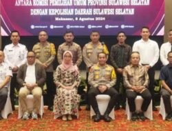 KPU Lutim Hadiri Penandatanganan Perjanjian Kerjasama Antara KPU Dengan Polda Sulsel