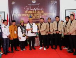 Menjadi Pendaftar Terakhir, Irwan-Puspa Resmi Jadi Paslon Bupati dan Wabup Lutim 2024