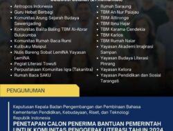 Kemendikbudristek RI Berikan Bantuan kepada Komunitas Pegiat Literasi Towuti