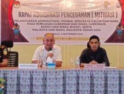 KPU Lutim Gelar Rakor Mitigasi Pelanggaran Administrasi, Pidana, Sengketa Calon dan Hasil pada Pilkada Serentak Tahun 2024