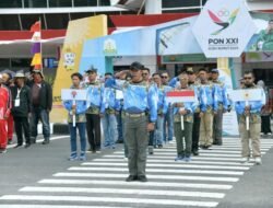 Atlet PON XXI Aceh-Sumut Ikuti Upacara Pembukaan Cabor Gantole di Venue Bandara Rembele