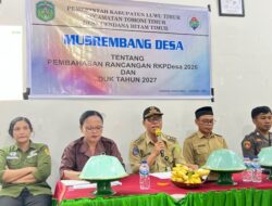 Camat Tomoni Timur Buka Musyawarah RKPDes 2026 Desa Cendana Hitam Timur