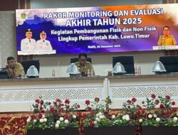 Pemkab Luwu Timur Gelar Rakor Monev Akhir Tahun 2025 Kegiatan Fisik dan Non Fisik