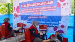 Gandeng Mahasiswa KKN-T UM Palopo dan Pemdes Sindu Agung, KORPALA LUTIM Lakukan Baksos Donor Darah