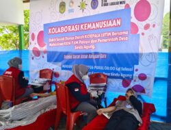 Gandeng Mahasiswa KKN-T UM Palopo dan Pemdes Sindu Agung, KORPALA LUTIM Lakukan Baksos Donor Darah