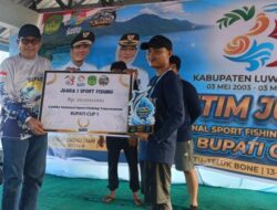 Sekda Lutim Tutup National Sport Fishing Tournament Bupati Cup I, Tim Mata Kail Raih Juara Umum