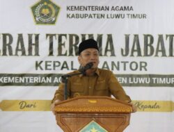 Hadiri Sertijab Kemenag Lutim, Bupati Irwan Tekankan Pentingnya Sinergi untuk Pelayanan Keagamaan