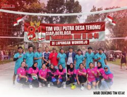 Tim Voli Putra Desa Teromu Siap Berlaga di Turnamen HUT RI ke-81 di Lapangan Wonorejo