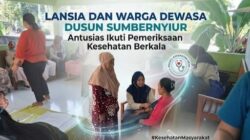 Lansia dan Warga Dewasa Dusun Sumbernyiur Antusias Ikuti Pemeriksaan Kesehatan Berkala