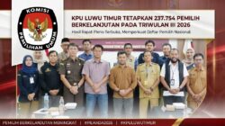 KPU Luwu Timur Tetapkan 237.754 Pemilih Berkelanjutan pada Triwulan III 2026