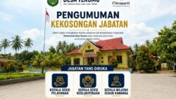 Tingkatkan Kualitas Pelayanan, Pemerintah Desa Teromu Buka Lowongan Tiga Posisi Perangkat Desa