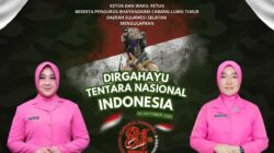 Sinergitas Tanpa Batas, Bhayangkari Cabang Luwu Timur Beri Ucapan Selamat HUT ke-81 TNI