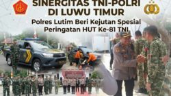 Sinergitas TNI-Polri di Luwu Timur: Polres Lutim Beri Kejutan Spesial Peringatan HUT ke-81 TNI