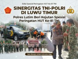 Sinergitas TNI-Polri di Luwu Timur: Polres Lutim Beri Kejutan Spesial Peringatan HUT ke-81 TNI