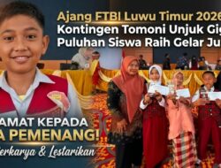 Ajang FTBI Luwu Timur 2026: Kontingen Tomoni Unjuk Gigi, Puluhan Siswa Raih Gelar Juara