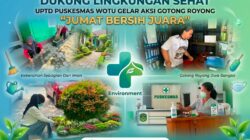 Dukung Lingkungan Sehat, UPTD Puskesmas Wotu Gelar Aksi Gotong Royong “Jumat Bersih Juara”