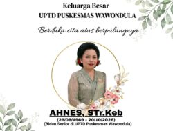 Kabar Duka, Bidan Senior UPTD Puskesmas Wawondula Ahnes S.Tr.Keb Berpulang